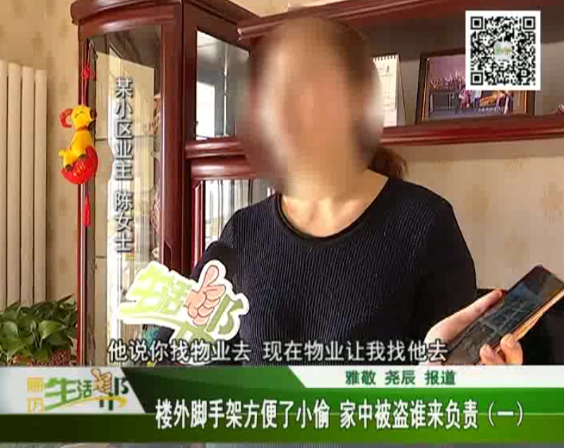 楼外脚手架方便了小偷 家中被盗谁来负责1