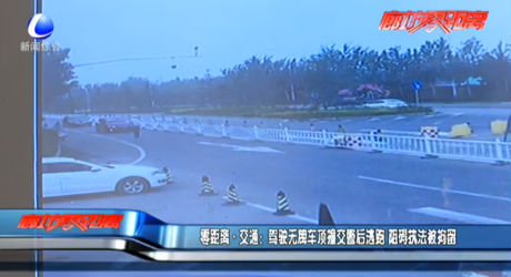 零距离交通：驾驶无牌车顶撞交警后逃跑 阻碍执法被拘留