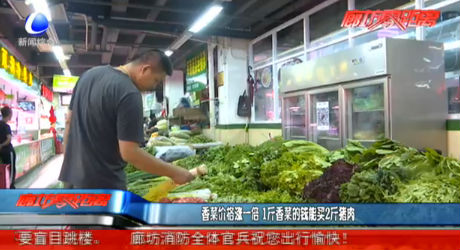 香菜价格涨一倍 1斤香菜的钱能买2斤猪肉