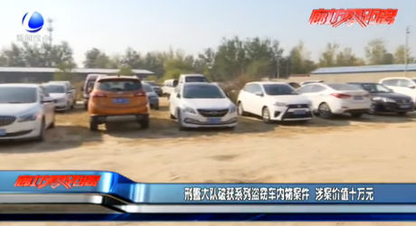 刑警大队破获系列盗窃车内案件 涉案价值十万元