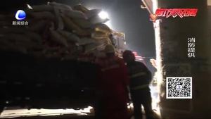 满载猪饲料火车深夜撞上高速桥墩 一人被困消防紧急救援