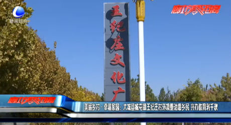 美丽乡村·幸福家园：大城县臧屯镇王纪庄村环境整治惠乡民 兴办教育利千秋