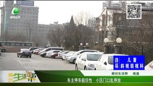 车主停车挺任性 小区门口乱停放