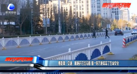 零距离·交通：翻越护栏过马路 图一时方便却忘了命安全