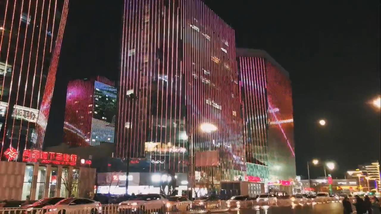 月色下廊坊迷人夜景之万达广场