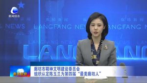 廊坊市精神文明建设委员会组织认定陈玉兰为第四届“最美廊坊人”