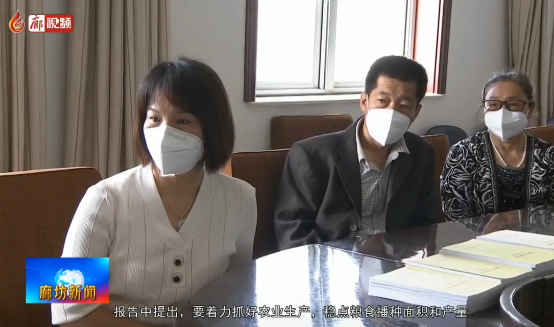 香河县安平镇王指挥庄村村民看两会