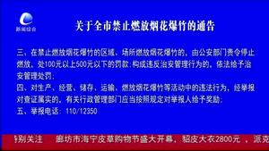 关于全市禁止燃放烟花爆竹的通告