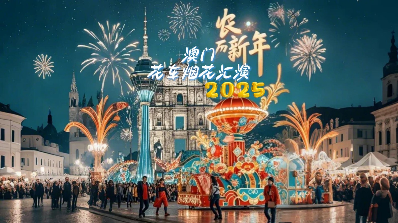 粤澳共赏丨2025农历新年澳门花车烟花汇演（1月31日）