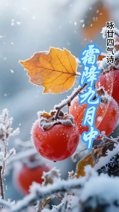 【文化润廊·AI“画”古诗】丨《咏廿四气诗·霜降九月中》