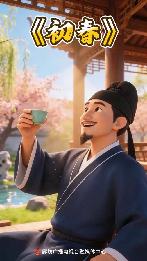 【文化润廊·AI“画”古诗】丨《初春》王绩